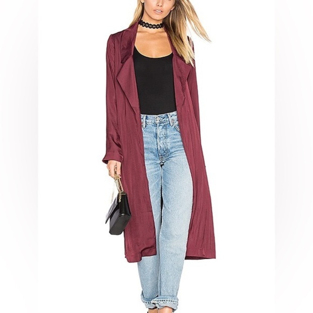 Lovers + Friends LOVERS AND FRIENDS Jackson Duster in Wine - Picture 1 of 6